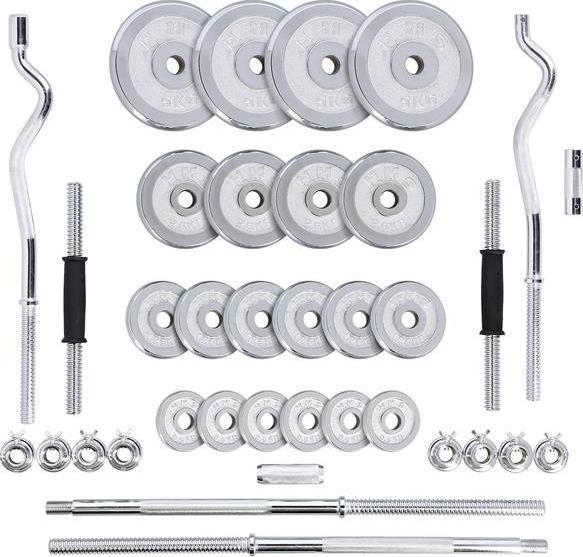Actual product image HMS Stc55 Sztangielki-Sztanga Prosta I łamana W Walizce Chrome 55kg