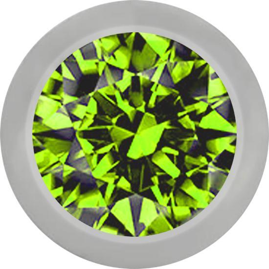 Image du produit Star Piercing Boule argentée avec cristal vert clair (sans laiton, Titane G23)