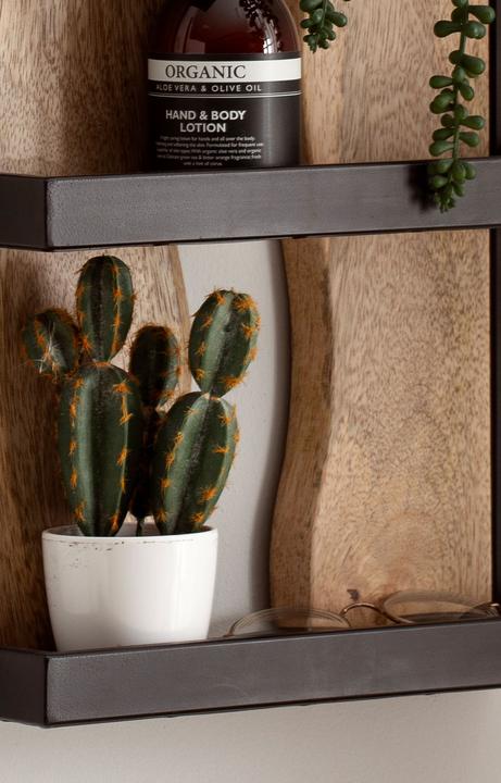 Actual product image FineBuy Wall shelf FB95877 Mango solid wood brown