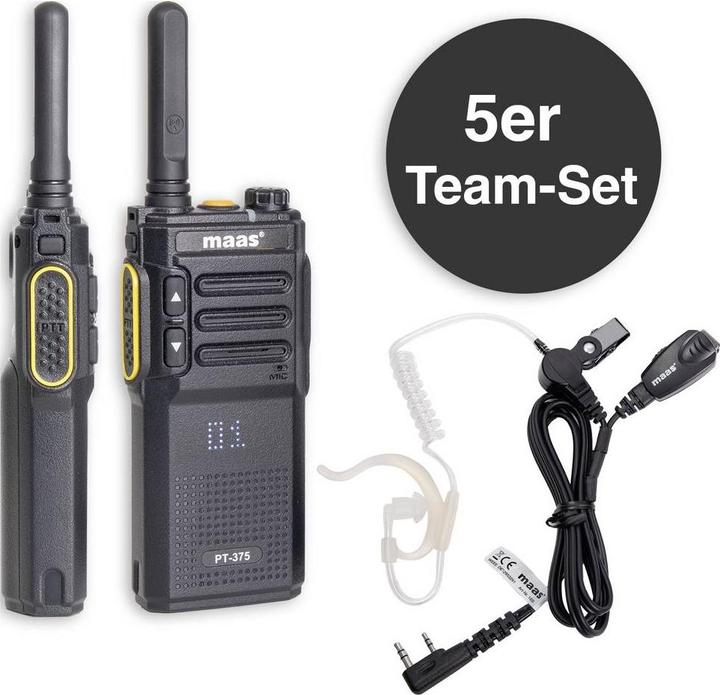 Actual product image Maas Elektronik Team-Set PT-375 KEP-24-VK 150113 PMR-Handfunkgerät 10er Set