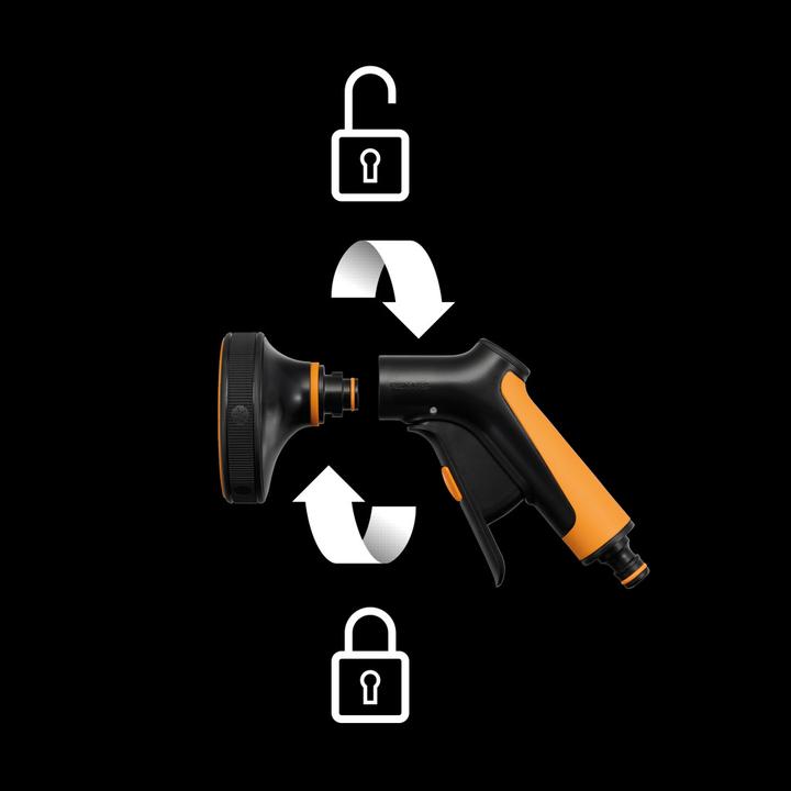 Productafbeelding Fiskars Spuitpistool Multi, 5 functies, Traploos regelbaar debiet, Met voorregelaar en aan/uit-schakelaar