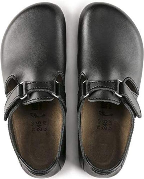 Actual product image Birkenstock Clog Linz Superlauf, natural leather, black, narrow, size 37 (37)