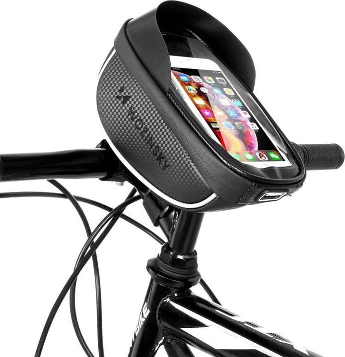 Actual product image Wozinsky bicycle handlebar bag with phone case 1l black (WBB16BK) (1 l, Handlebar bag)