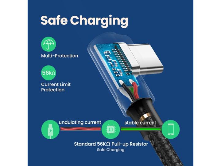 Actual product image Ugreen Right Angle USB C Quick Charging Cable (0.50 m, USB 2.0)