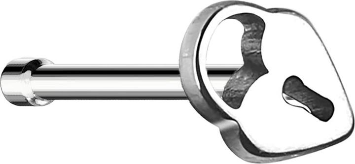 Actual product image Star Piercing Nasenstecker gerade silber mit Herzschloss (Surgical steel 316L, without brass)