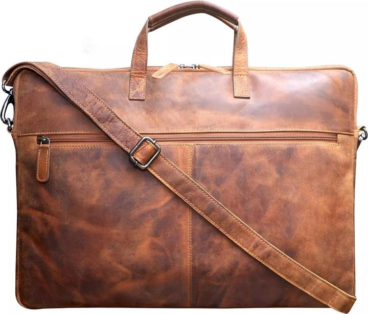 Image du produit Greenwood Laptoptasche Business-/Schultasche 17 Zoll Echtleder Fred Camel No.3 (17")