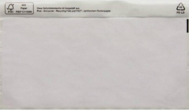 Immagine prodotto No Name Busta portadocumenti DIN lunga 240 x 140 mm (L x A) LDPE, riciclata 250 pezzi/confezione (DL)