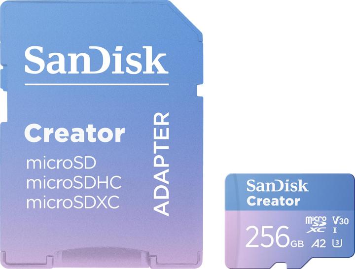 Immagine prodotto SanDisk Creator UHS-I V30 (256 GB, microSDXC, U3, UHS-I)