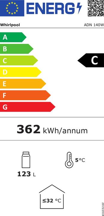 Etichetta energetica Whirlpool ADN 140 W (125 l)