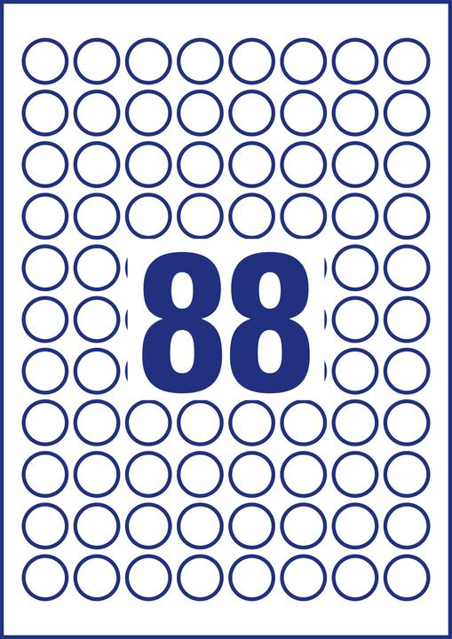 Productafbeelding Avery Zweckform identificatie-etiketten, diameter: 20 mm rond, permanente kleefstof, papier ongestreken