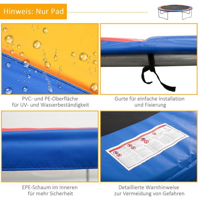 Immagine prodotto Swisshandel24 Copertura bordo trampolino Rete di sicurezza 8ft 10ft 12ft 15ft Copertura bordo: Ø366 cm-Colorato