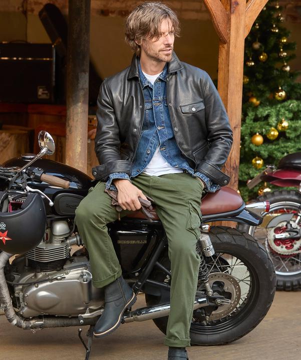Produktbild Joe Browns Classic Leather Jacket with Vintage Check Lining (M)