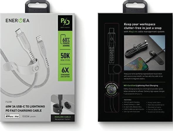 Actual product image Energea USB-C to Lightning cable (1.50 m, USB 3.2 Gen 1)