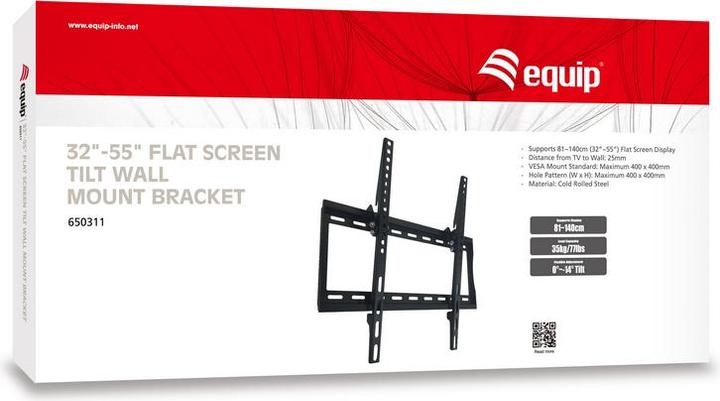 Actual product image equip Wall mount for Flat Screens 80,96cm - 139,15cm 32 inch - 55 inch inclinable VESA up to 35 Kg (Wall, 55", 40 kg)