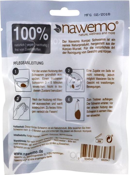 Actual product image Nawemo Konjac Sponge BAMBOCOL