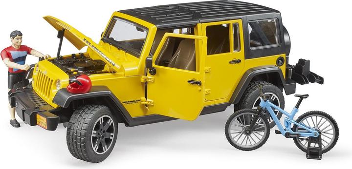 Image du produit Bruder 2543 Jeep Wrangler Rubicon Unlimited avec 1 VTT et un cycliste