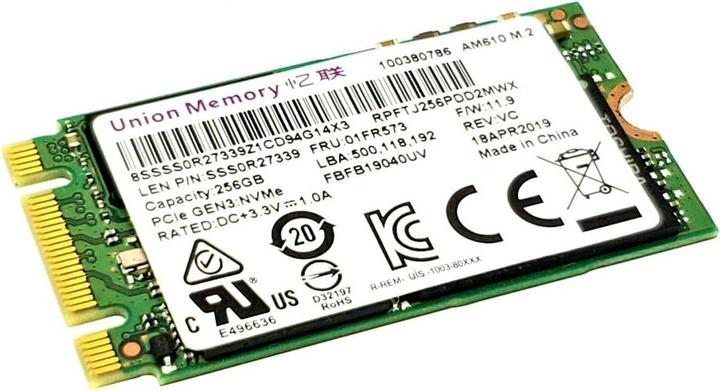 Actual product image Lenovo Toshiba BG3 256G M.2 2242 PCIe KBG30ZMT256G SSD (256 GB, M.2 2242)