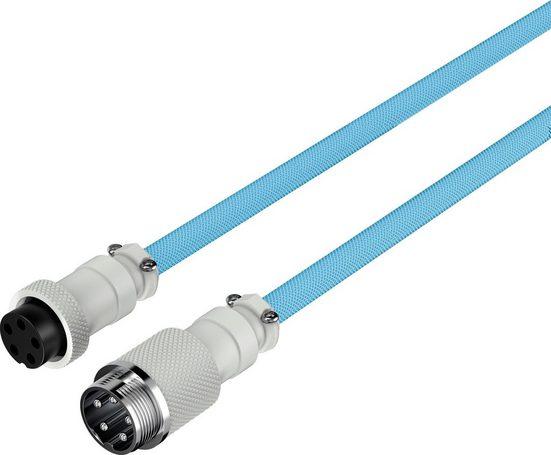 Actual product image HyperX USB-C Coiled Cable Light Blue-White