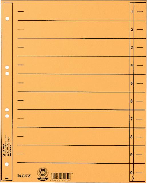 Image du produit Leitz Feuilles de séparation, A4 extra large, carton manille 230g-m², jaune teinté dans la masse, onglets