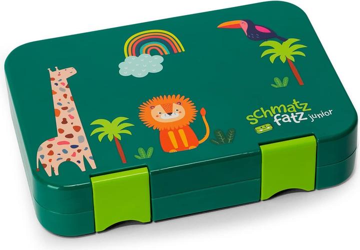 Actual product image Schmatzfatz Junior Kids Lunch Box with Compartments Green Jungle