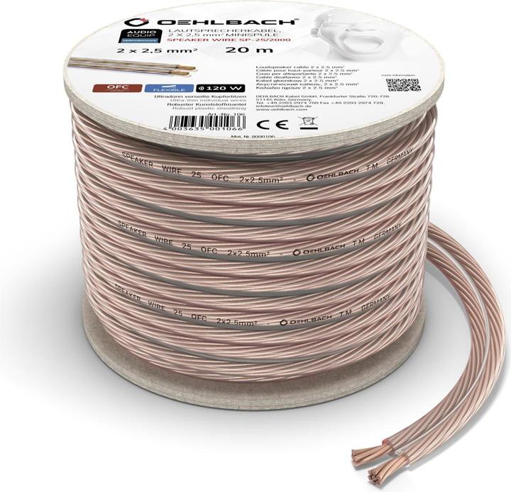 Image du produit Oehlbach Fil Du Haut-Parleur Sp25 (20 m, 2.50 mm²² mm)