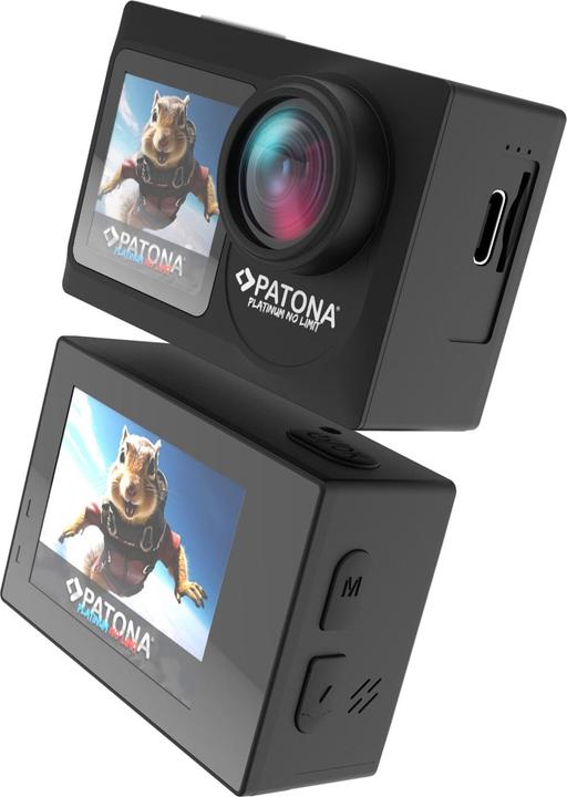 Actual product image Patona BIG SET Action Cam Life SL4 5K 120fps 64mp EIS 120° 6G Akkus+Dualladegerät+64GB Karte+Zubehör (Wi-Fi)