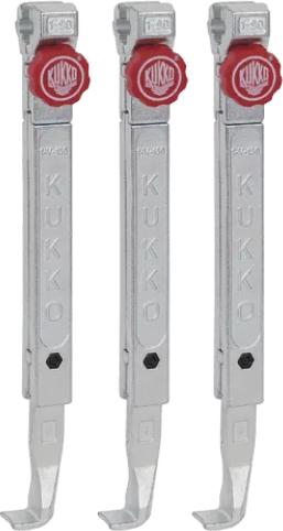 Actual product image Kukko Puller hook set series 2-S 3pcs. hook-l.250mm quick adjustable w.sliding piece hook-l.9 27/32Zo...