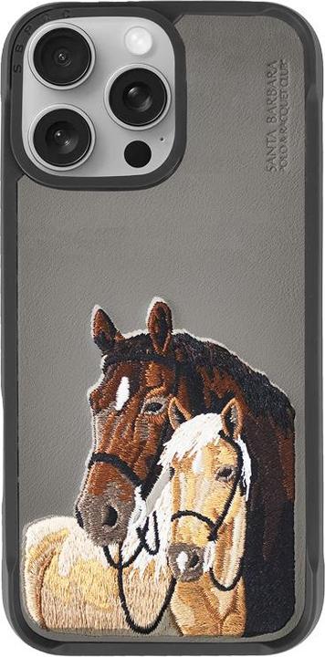 Produktbild Santa Barbara iPhone 16 Pro Max - Polo Isidore - Premium Hülle mit Pferd-Stickerei, Grau (Apple iPhone 16 Pro Max)