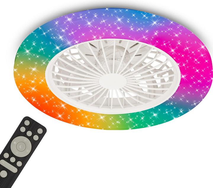 Immagine prodotto Briloner TUULETIN A Ventilator-Deckenleuchte RGBIC CCT mit Sternencover - Weiss (5300 lm)