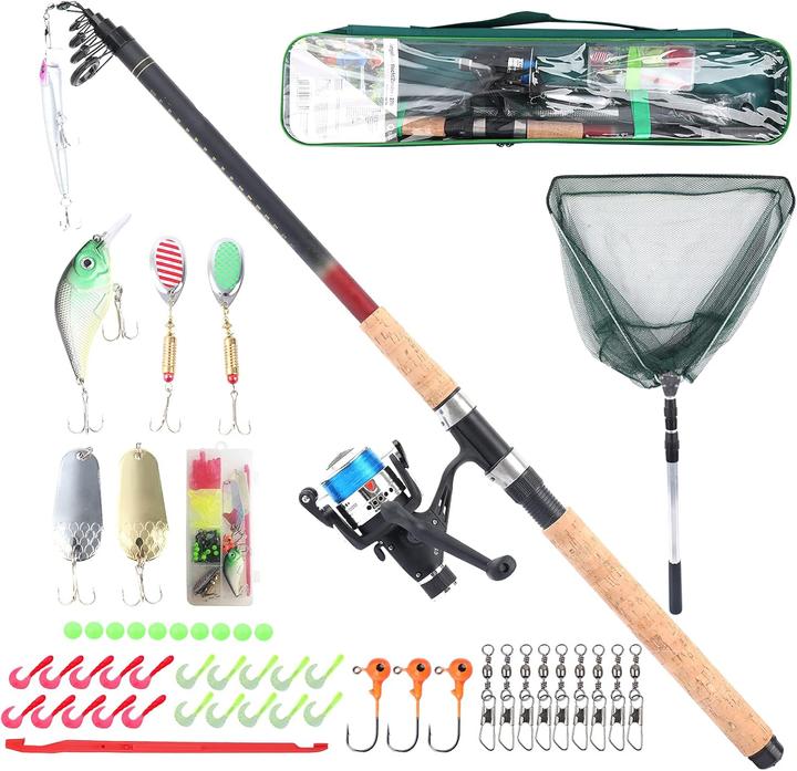 Q-Tac Angelset für Kinder (Teleskoprute, 270 cm)