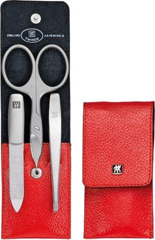 Zwilling Taschen-Etui, Rindleder rot, 3-tlg.
