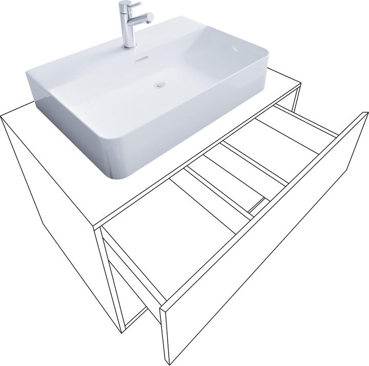 Image du produit VCM 2 pcs. bloc de bain lavabo tiroir Meuble de salle de bain "Lendas II