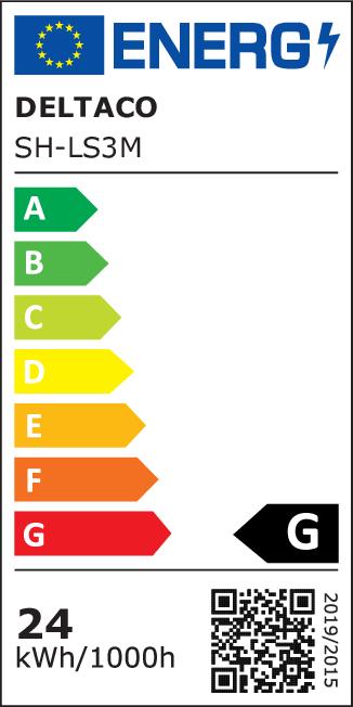 Energy Label Deltaco LED strip, 3 meter, RGB, 2700K-6500K, white (Multicoloured, 300 cm, Indoor, Outdoor)