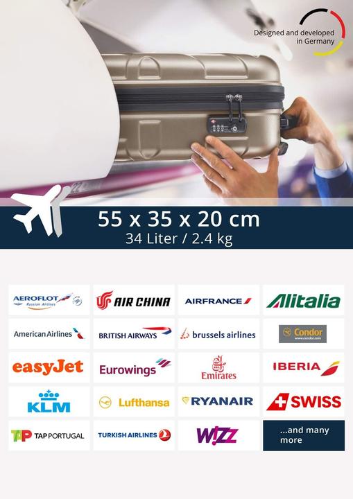 Immagine prodotto Suitline Handgepäck Hartschalen-Koffer (34 l, Bagaglio a mano (fino a 50 litri))