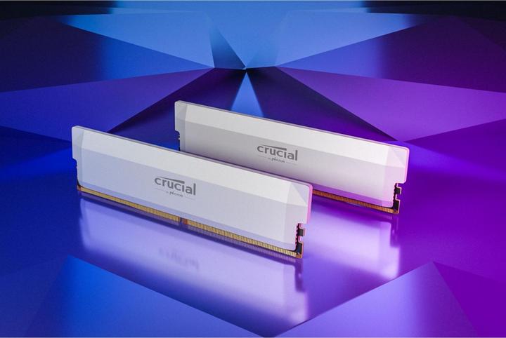 Actual product image Crucial Pro DDR5-6000 Kit 32GB 2x16GB UDIMM white Overclocking (2 x 16GB, 6000 MHz, DDR5 RAM, U-DIMM)