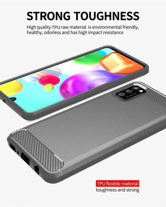Produktbild Cadorabo TPU Ultra Slim carbon edelstahl Kombi Cover (Samsung Galaxy A41)