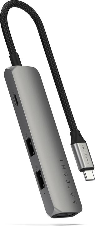 Produktbild Satechi Slim 4 Multiport Hub Space Grey (USB-C, 4 Ports)