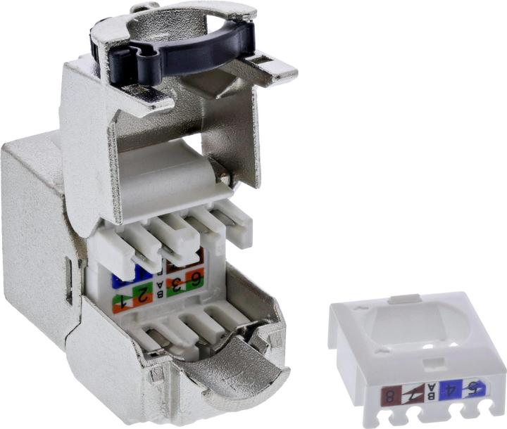Produktbild InLine 24er Bulk-Pack ® Keystone RJ45 Buchse Slim, SNAP-In, Cat.8.1, integrierter Kabelbinder
