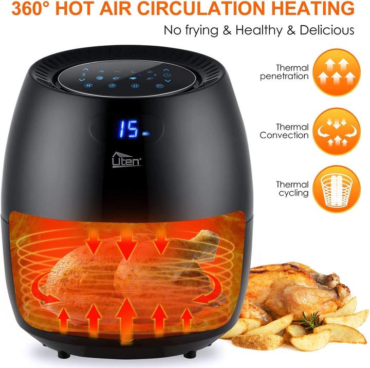 Actual product image Uten Hot Air Deep Fryer, 6,5L- LCD