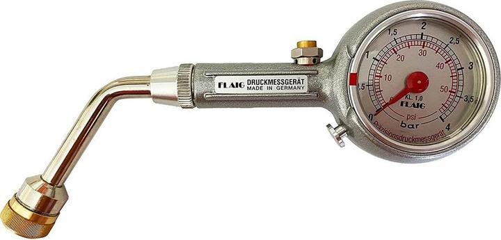 Actual product image Flaig Tyre pressure gauge 0-4 bar Tyre pressure gauge with drain valve