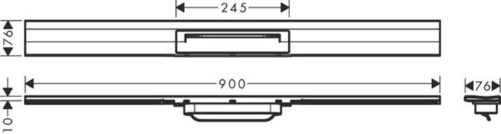 Actual product image hansgrohe HG shower channel RainDrain Flex can be shortened, wall mounting 900mm polished gold (900 mm)