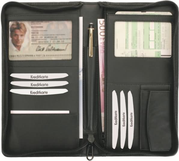 Immagine prodotto Alassio Organizzatore da viaggio RFID Document Safe, realizzato in nappa (Documento & Portafoglio)
