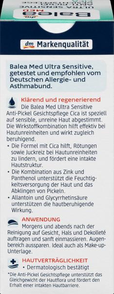 Produktbild dm Balea Med Ultra Sensitive Anti-Pickel (50 ml, 24h Creme)