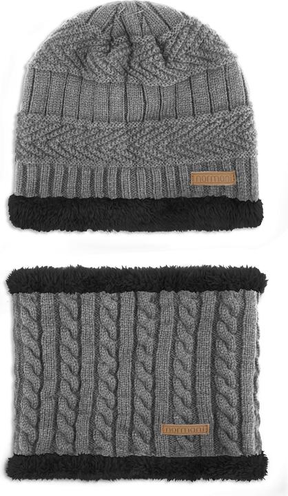 Immagine prodotto Normani Set invernale Kebili con pelliccia grigio/nero (Taglia unica)