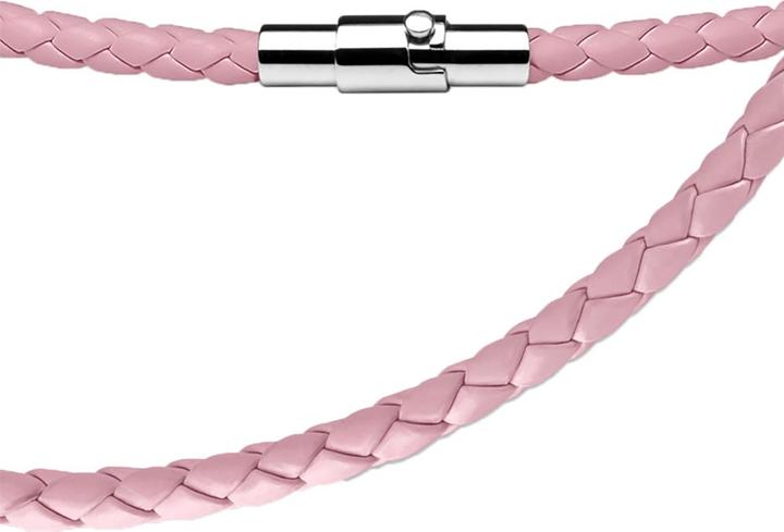 Produktbild Star Piercing Kette geflochten dünn pink (Kunstleder, ohne Messing)