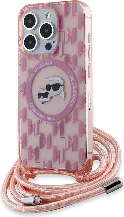 Productafbeelding Karl Lagerfeld KLHMP15XHCKCKLCP iPhone 15 Pro Max 6,7" różowy/roze hardcase IML Crossbody Monogram K (Apple iPhone 15 Pro Max)