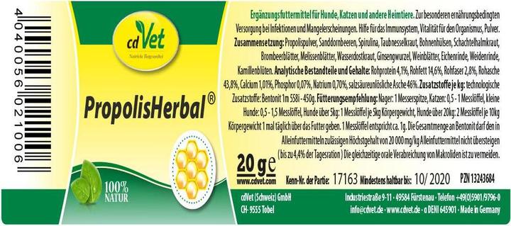 Immagine prodotto cdVet PropoliErboristeria (Adulto, 1 pz., 20 g)