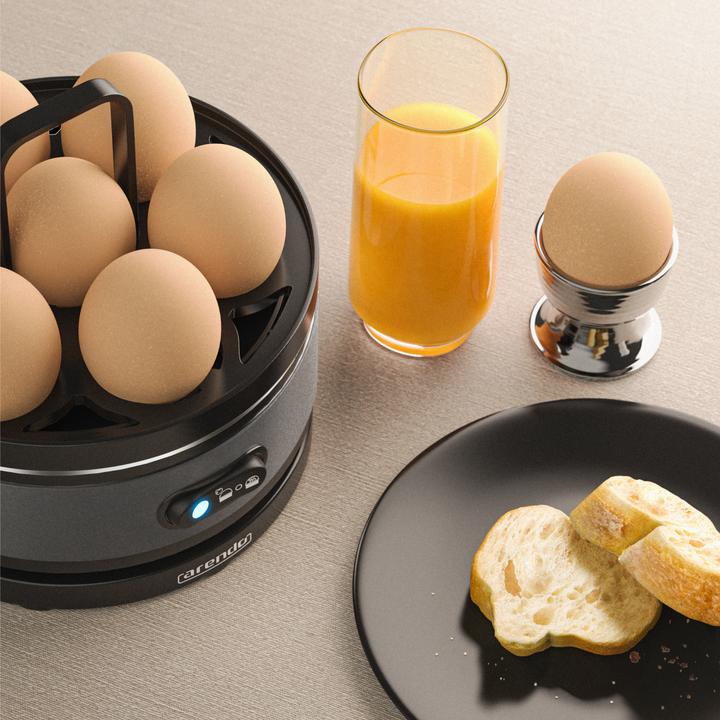 Image du produit Arendo Cuit-oeufs en acier inoxydable 7 fois, 400 W, acier inoxydable, fonction maintien au chaud, dureté