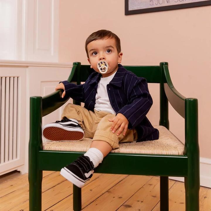 Produktbild Bibs Studio Nuggi Colour 2 PACK Latex Round 0-6m Pin Ivory Steel Blue Mix (2 x, bis 6 Monate)