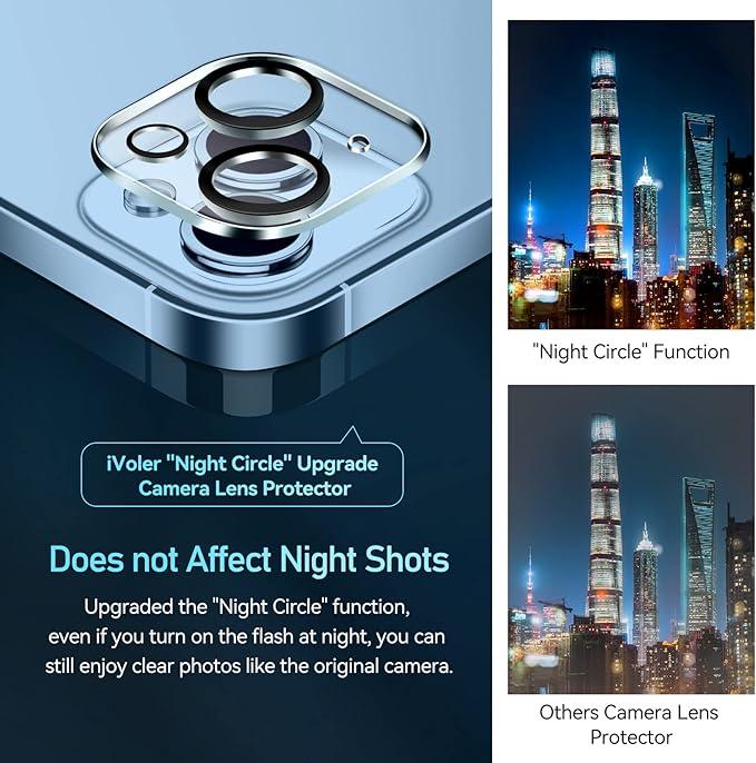 Actual product image Ivoler 4 pieces Camera protector Compatible with iPhone 14/ iPhone 15/ iPhone 14 Plus/ iPhone 15 Plus (4 Piece, Apple iPhone 14 Plus, Apple iPhone 15 Plus, Apple iPhone 15, Apple iPhone 14)